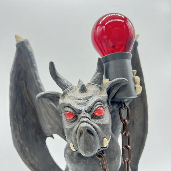 Gothic‎ Winged Gargoyle Statue Lamp 12” Light Halloween Decor Prototype Unique - Picture 3 of 6